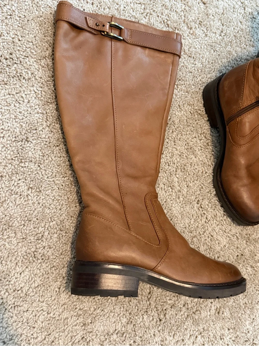 Naturalizer 27 Edit Cayce Chestnut Leather Knee High Boots Women’s Size 6